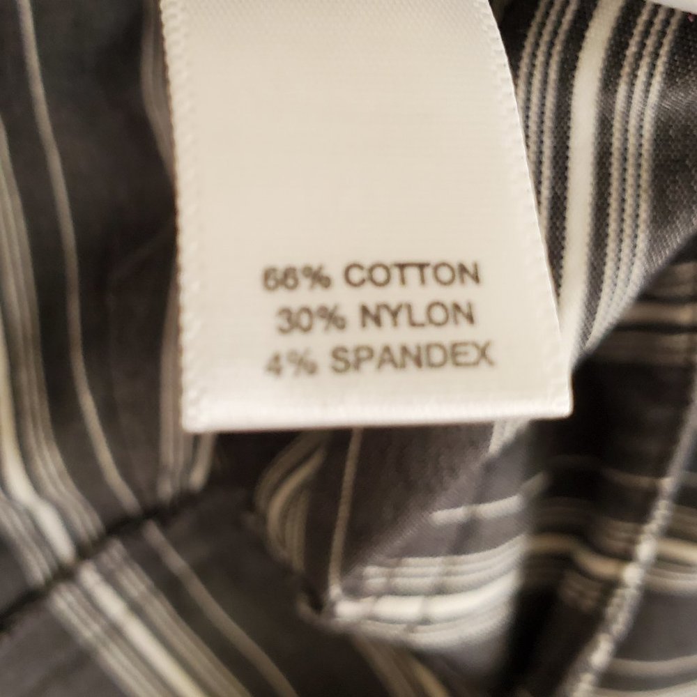 Ann Taylor Loft Striped Cuffed Crop Pants | Like New | 2P | Charcoal White - Picture 15 of 16